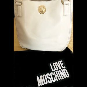 White MOSCHINO leather tote